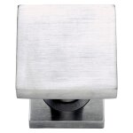 1 x bouton carre asti chrome satine