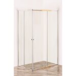 1 x cabine de douche deux portes en cristal eau de mer 70 x 100 cm - h 185
