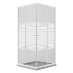 1 x cabine de douche deux portes en cristal serigraphie pearl 70 x 90 cm - h 185