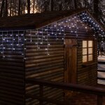 1 x cha�ne lineaire led descendante ice light 182 led blanches - 504 x h. 100 cm