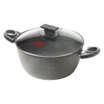 1 x cuisson avec couvercle en verre coeur de pierre ø cm. 20 - 2 poignees 1 x cuisson avec couvercle en verre coeur de pierre ø cm. 20 - 2 poignees