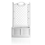 1 x jardiniere rectangulaire pvc separe , coloris blanc