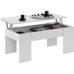 1 x kit table basse elevee 50x100x45 / 56 h blanc