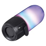 1 x lampe enceinte de table avec jeux de lumiere led diffuseur noir / base noire