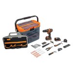 Kit perceuse sans fil black + decker 18v avec 2 batteries 1. 5 ah et 60 accessoires bcksb04 - qw