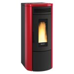 1 x poele thermo a pellets costanza idro couleur bordeaux