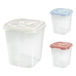 1 x recipient en plastique carre haut frigo box 1 lt cm 11, 7x11, 7xh. 14 transp.