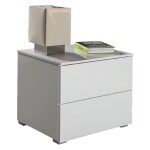 1 x table de chevet ligne privilegio cm. 44 x 55 x h. 44 - laque blanc (2 tiroirs) 1 x table de chevet ligne privilegio cm. 44 x 55 x h. 44 - laque blanc (2 tiroirs)