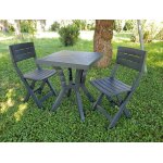 1 xensemble duet table resine + 2 chaises anthracite