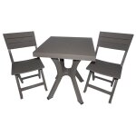 1 xensemble duet table resine + 2 chaises taupe