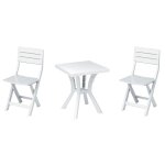1 xensemble duo table + 2 chaises en resine blanche