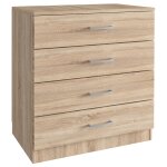 1 xkit commode 4 tiroirs 70x40xh72 cm chene