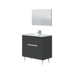 1 xkit de meubles de salle de bain en chene anthracite denver 80