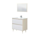 1 xkit meubles de salle de bain verona 80 chene blanc