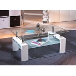 1 xkit table double verre laque blanc