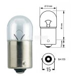 10 ampoules r10w, 12 volts 10 watts culot ba15s