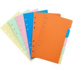 10 feuilles intercalaires a6, pour classeur a5 6 anneaux, couleur sparateurs a6 planificateur, intercalaire ...
