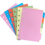 10 feuilles intercalaires a7 pour mini classeur 6 anneaux, couleur sparateurs planificateur, carnet ...