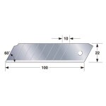 10 lames de rechange 22 mm pour cutter  poigne 22 mm tajima