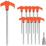 10 pcs screw tent pegs camping pegs pegs 20cm for outdoor camping picnic hiking fishing