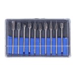 10 pices fichier rotatif tte de meulage fraise carbure broyeur foret kit pour bois plastique