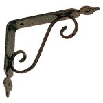 10 x support d etagere fer forge 300x250 mm cuivre