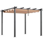 10'x10' pergola ext�rieure r�tractable - duoku - avec auvent - pergola en aluminium avec auvent r�tractable ...