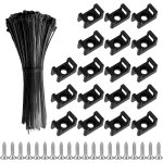 100 pices attaches cable avec embase de serre cables et vis, 100 mm autobloquantes fixations electriques ...