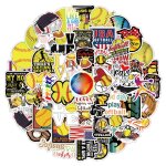 100 pices autocollants de softball impermables en vinyle autocollants de softball pour bouteille d'eau ...