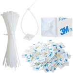 100 pi�ces ensemble attache cable, contient 100 pi�ces 15 cm serre c�bles et 100 pi�ces base de serre ...