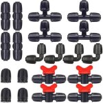 100 pi�ces goutteur irrigation r�glable, 360 degr�s 8 - trou micro asperseur goutte � goutte avec connecteur ...