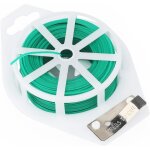 100m cravate molle de jardin vert, liens vgtaux torsads, fil enduit de plastique avec le coupeur. ...