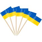 100pcs drapeau cure - dent ukraine, pic drapeau ukrainien pour topper de coupe, cure dent drapeau ukraine ...