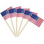 100pcs drapeau cure - dent de usa, pic drapeau americain pour topper de coupe, cure dent drapeau etats ...