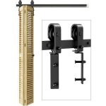 102cm / 3. 3ft rail porte coulissante pliante kit roulette suspendue systeme noir pour 2 porte coulissante ... 102cm / 3. 3ft rail porte coulissante pliante kit roulette suspendue systeme noir pour 2 porte coulissante ...