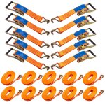 10pcs 50mm x 10mm sangle d'arrimage professionnelle courroie de tension sangle  cliquet charge maximale ...