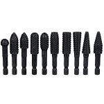 10pcs ensemble de rpes rotatives pour fraises 6. 35 mm fraises rotatives de poigne hexagonale en acier ...