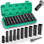 11 pices douille a choc 1 / 2, 10 - 24mm coffret douille longue, douilles et coffrets, douille cle a ...