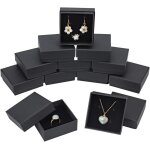 12 pack noir mat kraft carton bijoux botes a bijoux pour bracelets bagues boucles d'oreilles collier, ...