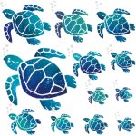 12 pcs bleu tortue de mer stickers muraux dcoratifs stickers muraux diy enfants chambre bureau a domicile ...