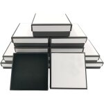 12 pices botes a bijoux en papier cartonn coffrets cadeaux bijoux carrs pour emballage colliers, ...