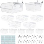12 x crochet panneau perforé mural, boite transparent rangement atelier bricolage avec 36 adhésives papier ... 12 x crochet panneau perforé mural, boite transparent rangement atelier bricolage avec 36 adhésives papier ...