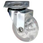 12 xroue mobile d. 50 mm plaque transparente *