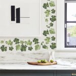 16 * 30cm * 2pcs, feuille verte sticker mural suspendu vigne ivy sticker mural plante verte sticker mural ...