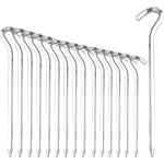 16 x 18 cm tent fixing pegs, aluminium camping tent accessories for hard floors, ideal for garden, camping, ...