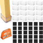 16 x chair leg protectors, 15 x 30 mm square silicone floor protectors for chair legs, pvc anti - scratch ...