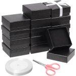 17pcs 2, 95 x 2, 95 pouces bijoux coffret, bote a bijoux festonne rouge pour anneaux, boucles d'oreilles, ...