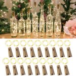 18 pcs bouteille de vin lumire 2 m 20 led, guirlande lumineuse en lige, chane lumineuse de fe, guirlande ...