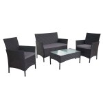 2 - 1 - 1 salon de jardin garnir halden, assis chambre lounge set sofa anthracite, coussin anthracite ...