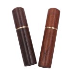 2 bo�tes a cure - dents cylindriques en bois (fonc�es et claires, 17 x 83 mm), ensemble de porte - cure ...